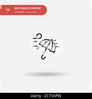 Wind Simple vector icon. Illustration symbol design template for web mobile UI element. Perfect color modern pictogram on editable stroke. Wind icons for your business project Stock Vector