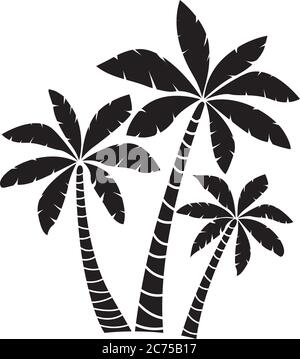 Palm Trees. Silhouettes vector illustration isolated on white background. Vector Illustration. EPS file Stock Vector