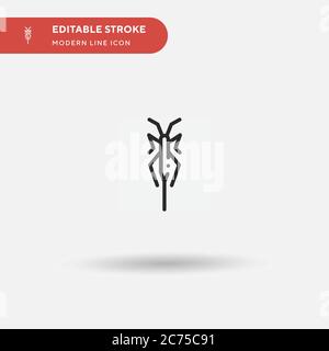 Bug Simple vector icon. Illustration symbol design template for web mobile UI element. Perfect color modern pictogram on editable stroke. Bug icons for your business project Stock Vector