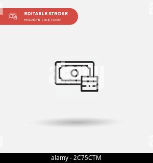 Money Simple vector icon. Illustration symbol design template for web mobile UI element. Perfect color modern pictogram on editable stroke. Money icons for your business project Stock Vector