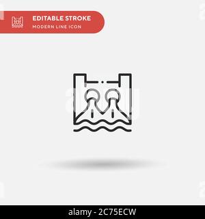 Hydro Power Simple vector icon. Illustration symbol design template for web mobile UI element. Perfect color modern pictogram on editable stroke. Hydro Power icons for your business project Stock Vector