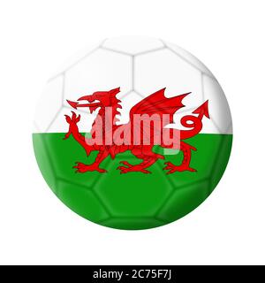 Wales soccer ball football 3d illustration isolated on white with clipping path Stock Photo