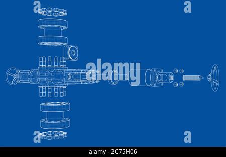 Blowout preventer. 3D illustration Stock Photo