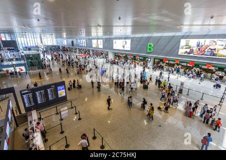 Shanghai, China - September 28, 2019: Terminal 2 at Shanghai Hongqiao airport (SHA) in China. Stock Photo