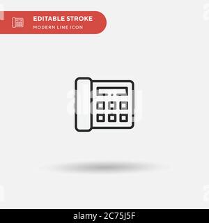 Telephone Simple vector icon. Illustration symbol design template for web mobile UI element. Perfect color modern pictogram on editable stroke. Telephone icons for your business project Stock Vector