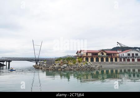 Downtown Wellington City waterfront view in the capital of New Zealand Stock Photo