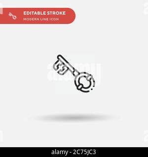 Key Simple vector icon. Illustration symbol design template for web mobile UI element. Perfect color modern pictogram on editable stroke. Key icons for your business project Stock Vector