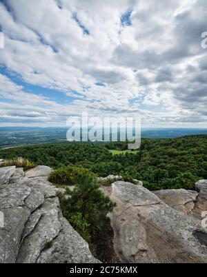 Mohonk Preserve Outlook, Catskill Mountains, New York State Stock Photo 