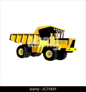 Vector illustration Dump truck side view isolated on a white background Stock Vector