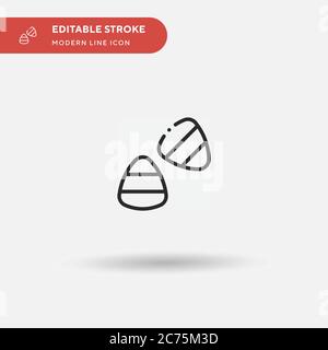 Candy Corn Simple vector icon. Illustration symbol design template for web mobile UI element. Perfect color modern pictogram on editable stroke. Candy Corn icons for your business project Stock Vector