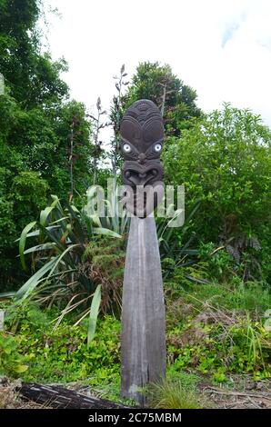 Te Parapara Maori garden in Hamilton Gardens, New Zealand.It's New Zealand's only traditional Maori productive garden. Stock Photo