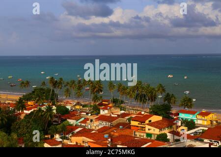 View over the coastal village of Maragogi, Permabuco, Brazil Stock Photo