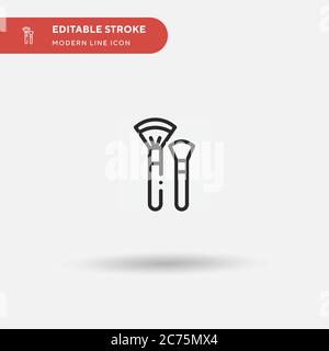 Brushes Simple vector icon. Illustration symbol design template for web mobile UI element. Perfect color modern pictogram on editable stroke. Brushes icons for your business project Stock Vector