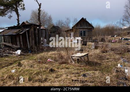 Small, largely disused, area between Tallinn Airport (Tallinna Lennujaam) and Soodevahe. Some homeless and very poor people live in this area, many of Stock Photo