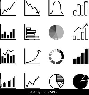 financial and business diagram and graph icon set vector illustration Stock Vector