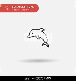 Dolphin Simple vector icon. Illustration symbol design template for web mobile UI element. Perfect color modern pictogram on editable stroke. Dolphin icons for your business project Stock Vector