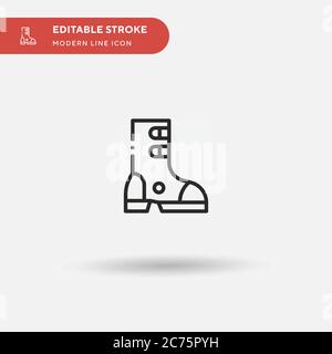 Ski Boots Simple vector icon. Illustration symbol design template for web mobile UI element. Perfect color modern pictogram on editable stroke. Ski Boots icons for your business project Stock Vector