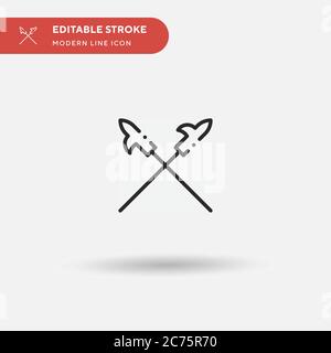 Firefighter Simple vector icon. Illustration symbol design template for web mobile UI element. Perfect color modern pictogram on editable stroke. Firefighter icons for your business project Stock Vector
