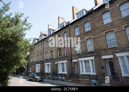 Residential properties on Wellington Square in Oxford in the UK. Taken on the 24th June 2020. Stock Photo