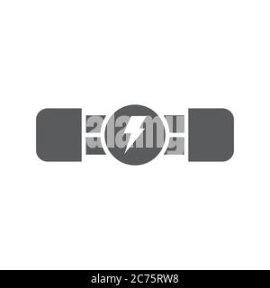 Electric fuse vector icon symbol electronic isolated on white background Stock Vector