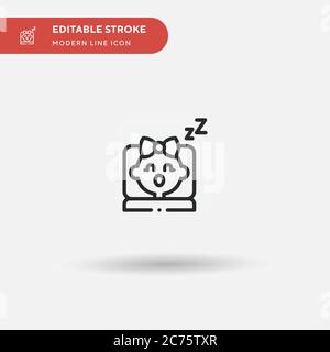 Sleeping Simple vector icon. Illustration symbol design template for web mobile UI element. Perfect color modern pictogram on editable stroke. Sleeping icons for your business project Stock Vector