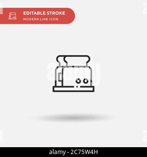 Toaster Simple vector icon. Illustration symbol design template for web mobile UI element. Perfect color modern pictogram on editable stroke. Toaster icons for your business project Stock Vector