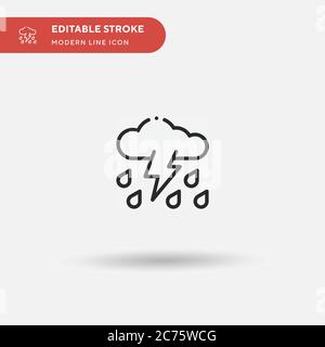 Storm Simple vector icon. Illustration symbol design template for web mobile UI element. Perfect color modern pictogram on editable stroke. Storm icons for your business project Stock Vector