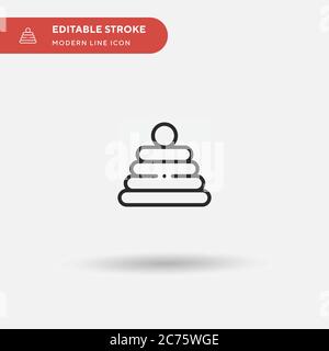 Rings Simple vector icon. Illustration symbol design template for web mobile UI element. Perfect color modern pictogram on editable stroke. Rings icons for your business project Stock Vector