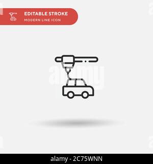D Printer Simple vector icon. Illustration symbol design template for web mobile UI element. Perfect color modern pictogram on editable stroke. D Printer icons for your business project Stock Vector