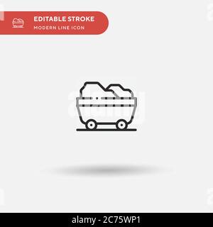 Mining Cart Simple vector icon. Illustration symbol design template for web mobile UI element. Perfect color modern pictogram on editable stroke. Mining Cart icons for your business project Stock Vector