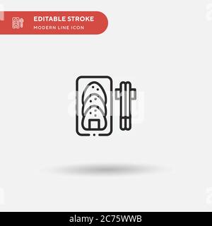Onigiri Simple vector icon. Illustration symbol design template for web mobile UI element. Perfect color modern pictogram on editable stroke. Onigiri icons for your business project Stock Vector