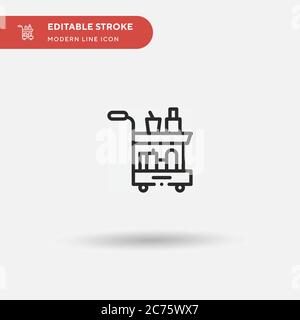 Trolley Simple vector icon. Illustration symbol design template for web mobile UI element. Perfect color modern pictogram on editable stroke. Trolley icons for your business project Stock Vector