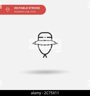 Pamela Hat Simple vector icon. Illustration symbol design template for web mobile UI element. Perfect color modern pictogram on editable stroke. Pamela Hat icons for your business project Stock Vector