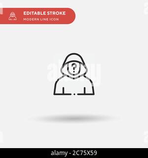 Hacker Simple vector icon. Illustration symbol design template for web mobile UI element. Perfect color modern pictogram on editable stroke. Hacker icons for your business project Stock Vector