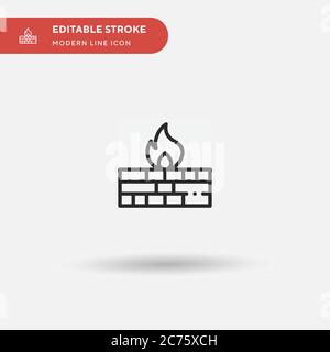Firewall Simple vector icon. Illustration symbol design template for web mobile UI element. Perfect color modern pictogram on editable stroke. Firewall icons for your business project Stock Vector