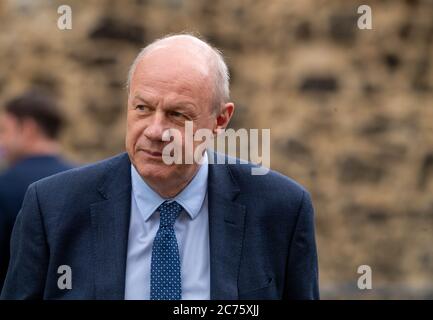 London, UK. 14th July, 2020. MP's in Westminster Damian Green Conservative MP for Ashford being interviewed on College Green, Westminster London Credit: Ian Davidson/Alamy Live News Stock Photo