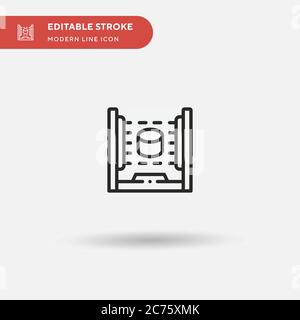 D Scanner Simple vector icon. Illustration symbol design template for web mobile UI element. Perfect color modern pictogram on editable stroke. D Scanner icons for your business project Stock Vector
