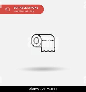 Toilet Paper Simple vector icon. Illustration symbol design template for web mobile UI element. Perfect color modern pictogram on editable stroke. Toilet Paper icons for your business project Stock Vector