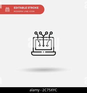 Cyber Attack Simple vector icon. Illustration symbol design template for web mobile UI element. Perfect color modern pictogram on editable stroke. Cyber Attack icons for your business project Stock Vector
