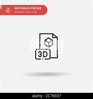 D File Simple vector icon. Illustration symbol design template for web mobile UI element. Perfect color modern pictogram on editable stroke. D File icons for your business project Stock Vector