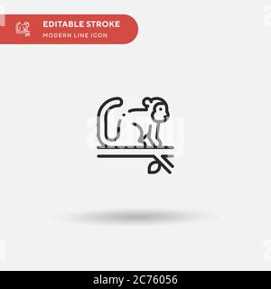 Monkey Simple vector icon. Illustration symbol design template for web mobile UI element. Perfect color modern pictogram on editable stroke. Monkey icons for your business project Stock Vector