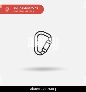 Carabiner Simple vector icon. Illustration symbol design template for web mobile UI element. Perfect color modern pictogram on editable stroke. Carabiner icons for your business project Stock Vector