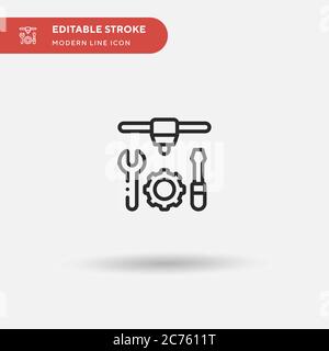 D Printer Simple vector icon. Illustration symbol design template for web mobile UI element. Perfect color modern pictogram on editable stroke. D Printer icons for your business project Stock Vector