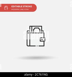 Wallet Simple vector icon. Illustration symbol design template for web mobile UI element. Perfect color modern pictogram on editable stroke. Wallet icons for your business project Stock Vector