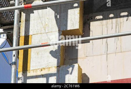 mineral wool insulation on residential building Stock Photo