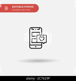 Phone Message Simple vector icon. Illustration symbol design template for web mobile UI element. Perfect color modern pictogram on editable stroke. Phone Message icons for your business project Stock Vector