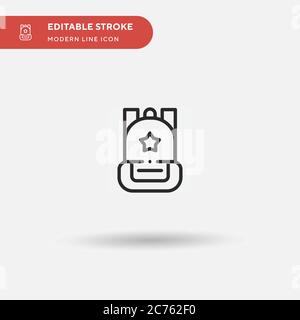 Backpack Simple vector icon. Illustration symbol design template for web mobile UI element. Perfect color modern pictogram on editable stroke. Backpack icons for your business project Stock Vector