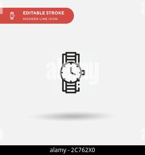 Wristwatch Simple vector icon. Illustration symbol design template for web mobile UI element. Perfect color modern pictogram on editable stroke. Wristwatch icons for your business project Stock Vector