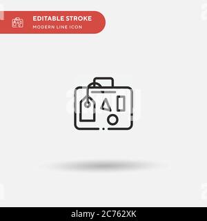 Suitcase Simple vector icon. Illustration symbol design template for web mobile UI element. Perfect color modern pictogram on editable stroke. Suitcase icons for your business project Stock Vector