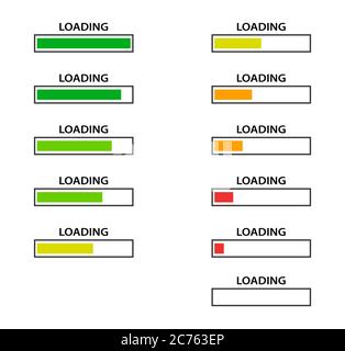 Battery charge indicator icons in vector modern graphics set . Stock Vector